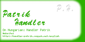 patrik handler business card